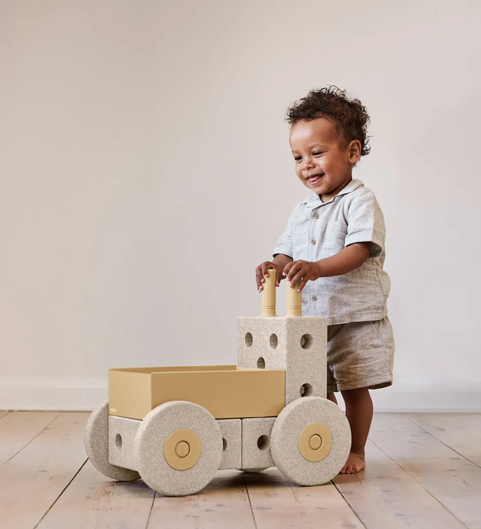 Tumledyr|Motorisk Legetøj*MODU Gåvogn 3-i-1 - 48x27x44 cm - Sand Grey/Honey Yellow
