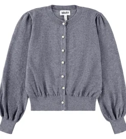 Striktrøjer*Molo Cardigan - Strik - Uld/Bomuld - Guinevere - Grey Melange