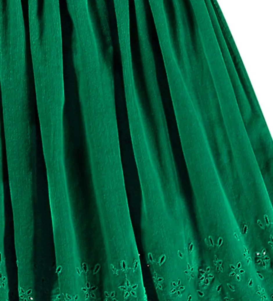 Børn Molo Nederdel - Fløjl - Bellis - Sporting Green