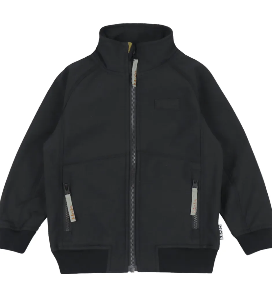 Børn Molo Softshelljakke m. Fleece - Cloudy - Sort