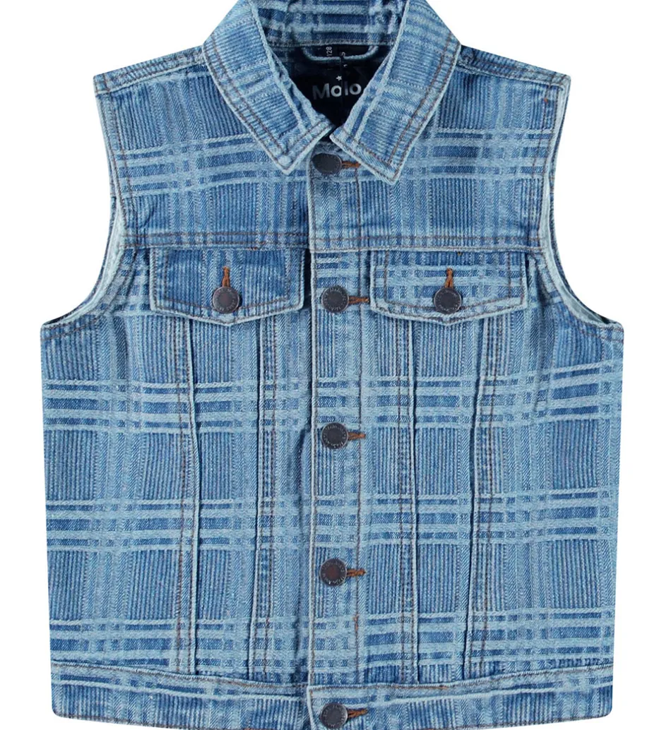 Veste*Molo Vest - Denim - Hertha - Washed Check