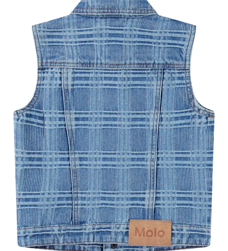 Veste*Molo Vest - Denim - Hertha - Washed Check