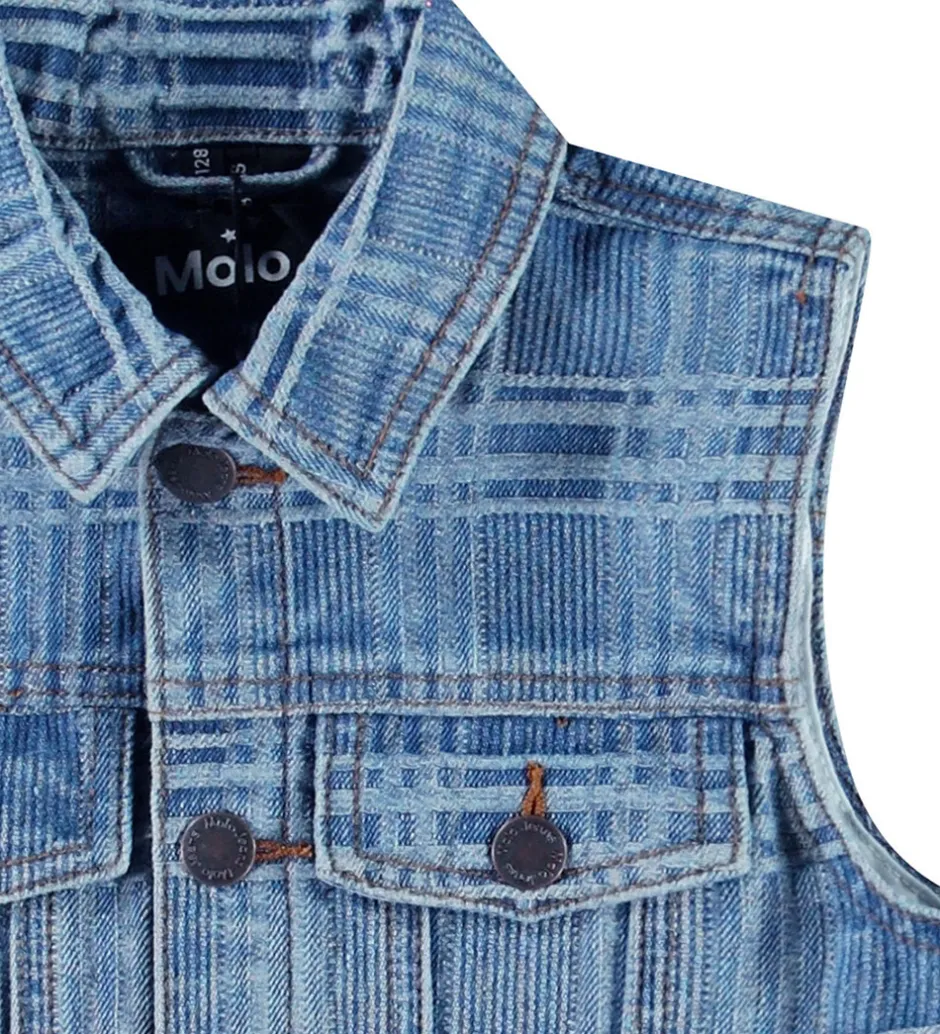 Veste*Molo Vest - Denim - Hertha - Washed Check