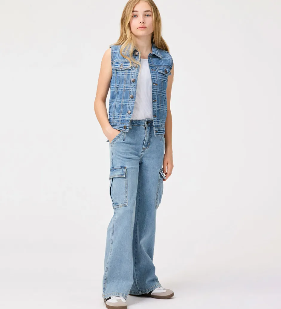 Veste*Molo Vest - Denim - Hertha - Washed Check