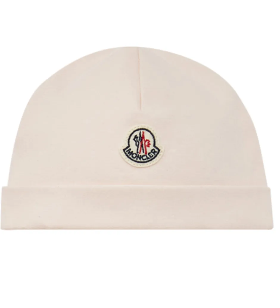 Savlesmække*Moncler Sæt - Hue/Savlesmæk/Body l/æ - Light Pink m. Bamse