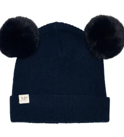 Børn MP Hue - Rib - Strik - Uld - Dark Denim Melange m. Kvaste