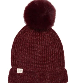 Huer Og Hatte*MP Hue - Rib - Strik - Uld/Bambus - Wine Red m. Kvast