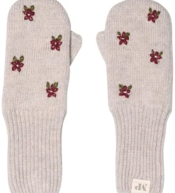 Handsker Og Luffer*MP Luffer - Strik - Cashmere - Floral - Beigemeleret