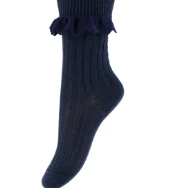 Børn MP Strøer m. Blonde - Uld - Rib - Navy