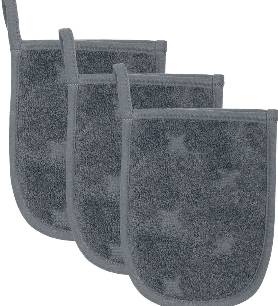 Vaskeklude*Müsli Badehandske - 3-pak - 14x18 cm - Stormy Blue