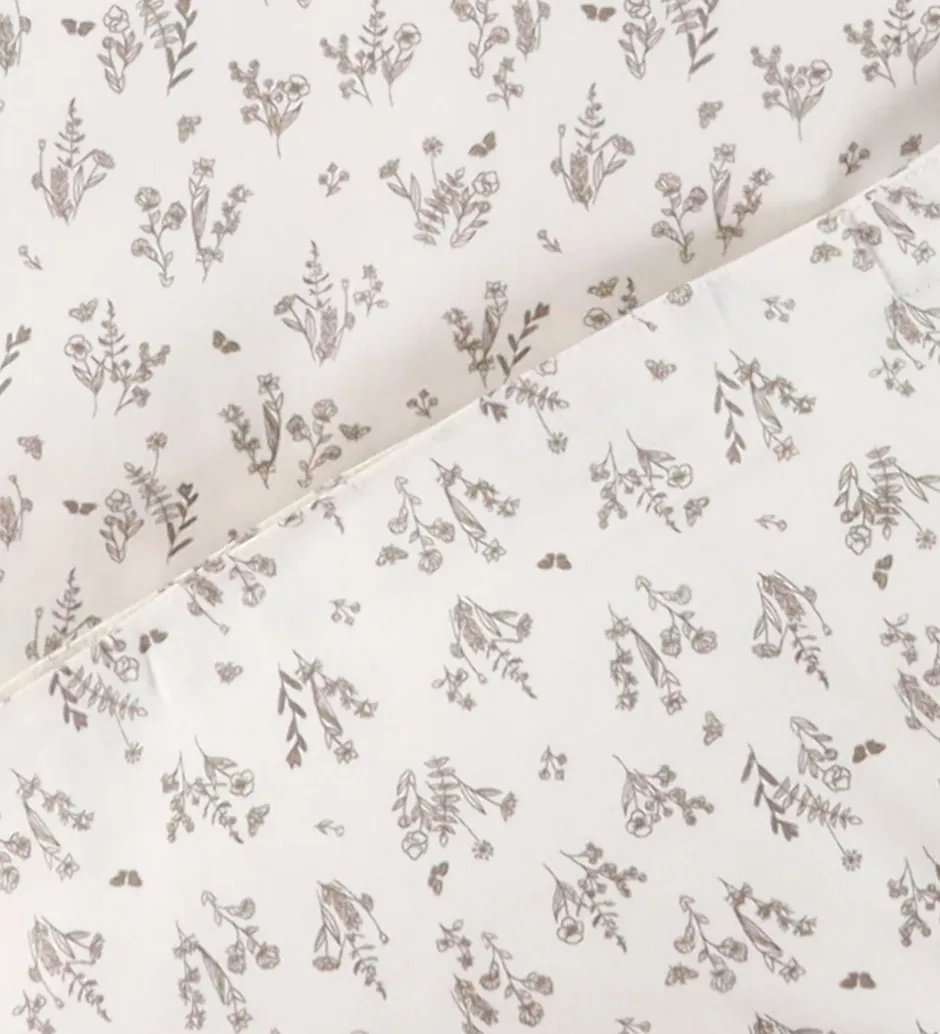 Sovetid|Sengetøj*Müsli Sengetøj - Junior - Floral - Balsam Cream/Walnut