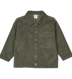 Børn Müsli Skjorte - Fløjl - Deep Green