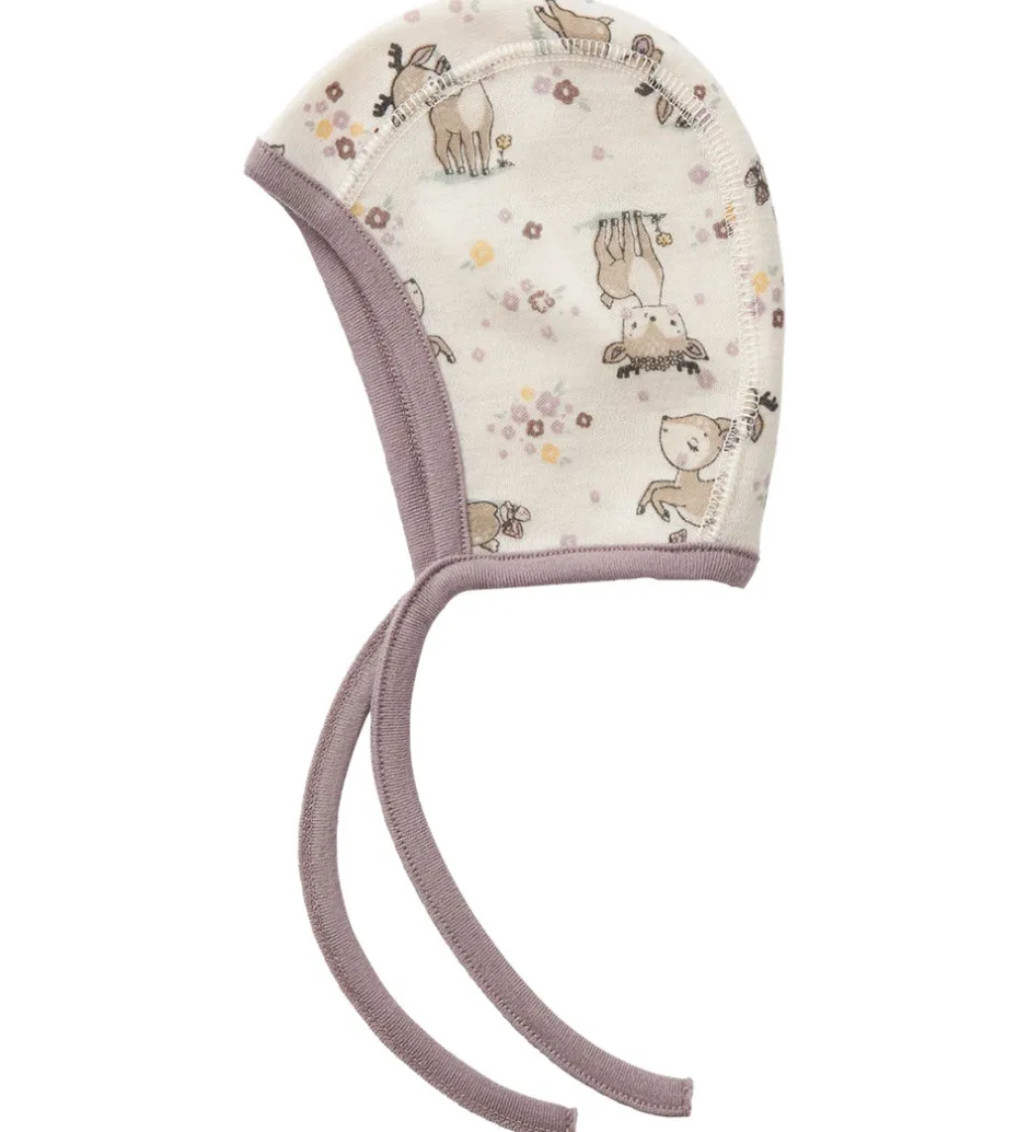 Børn Name It Babyhjelm - Uld - NbfWillit - Lilac Ash/AOP