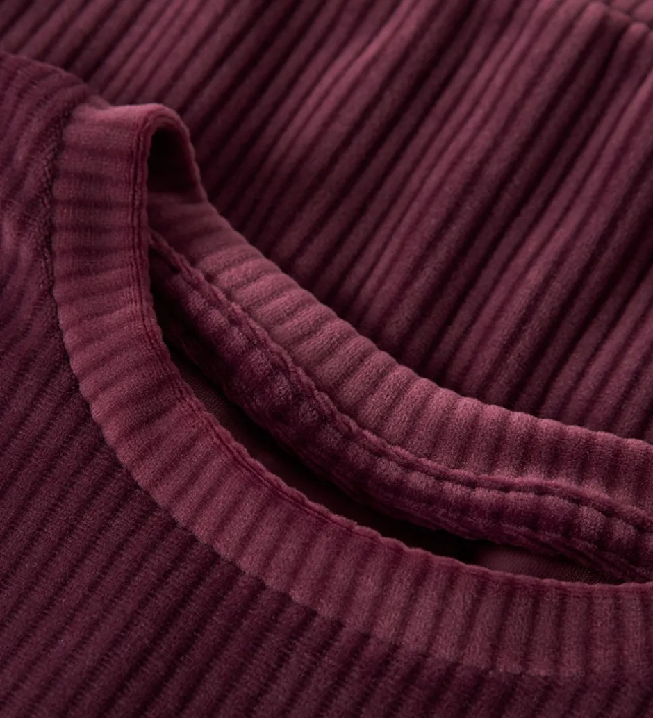 Børn Name It Bluse - Fløjlsvelour - Cropped - NmfVeloa - Burgundy