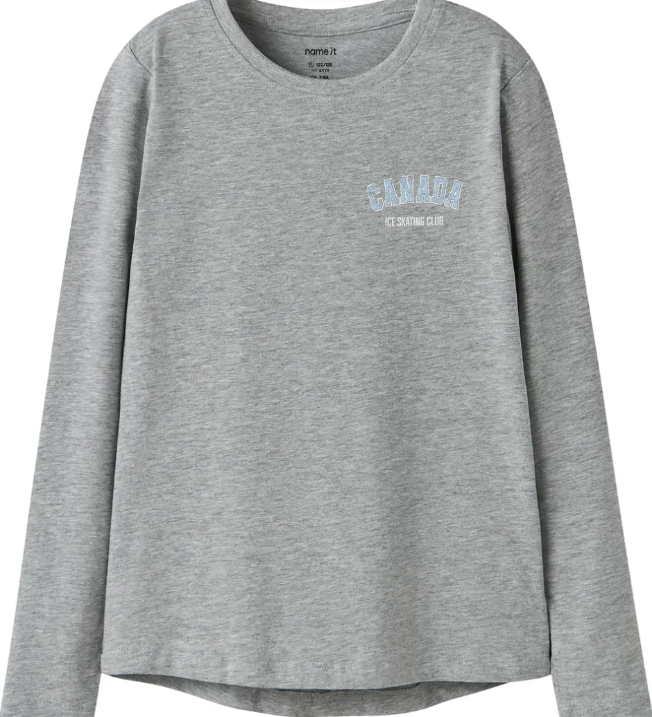 Børn Name It Bluse - NkfVix - Grey Melange/Canada
