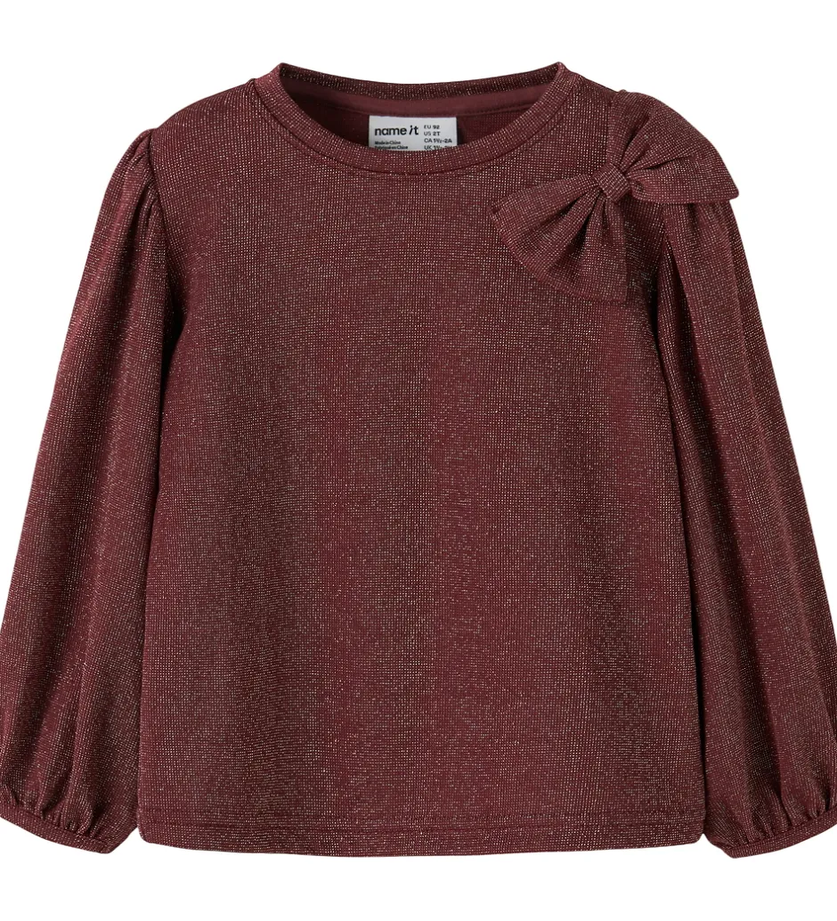 Børn Name It Bluse - NmfRoisin - Burgundy m. Glimmer