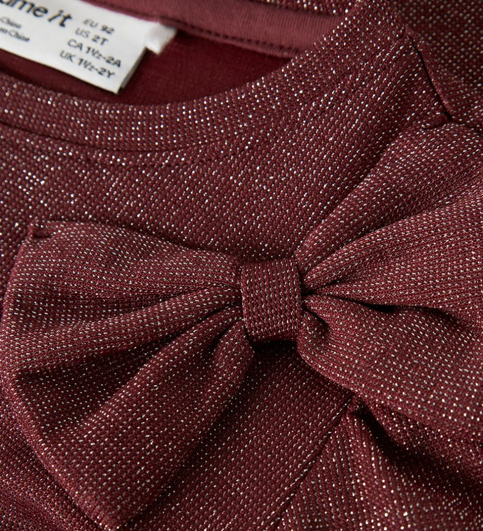 Børn Name It Bluse - NmfRoisin - Burgundy m. Glimmer