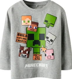 Børn Name It Bluse - NmmNyle - Minecraft - Gråmeleret