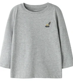 Børn Name It Bluse - NmmVimpel - Grey Melange/Excavator