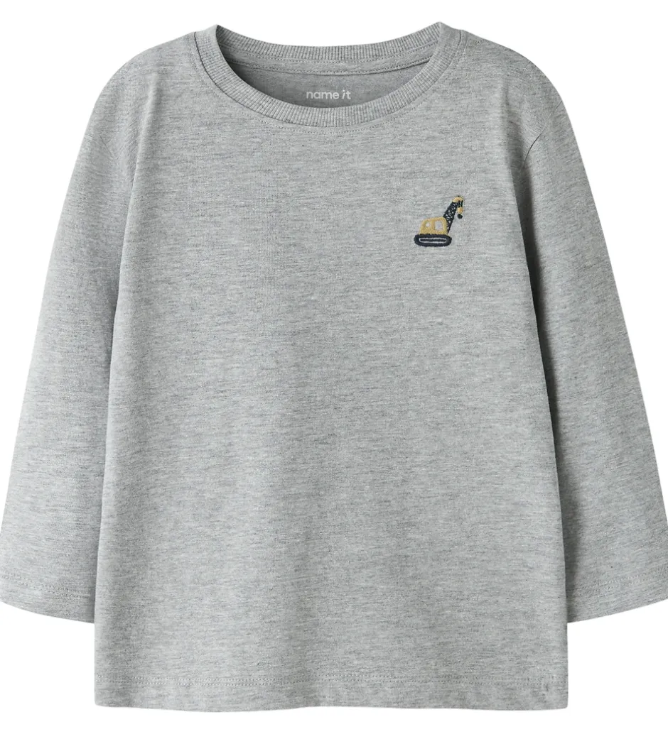 Børn Name It Bluse - NmmVimpel - Grey Melange/Excavator