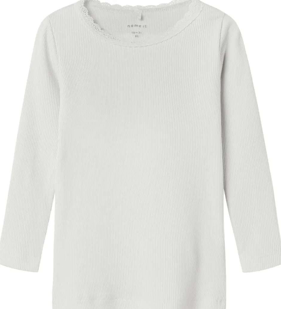 Bluser*Name It Bluse - Rib - Noos - NmfKab - Cloud Dancer