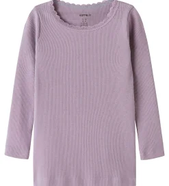 Børn Name It Bluse - Rib - Noos - NmfKab - Lavender Gray