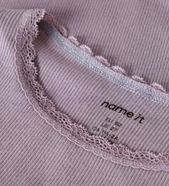 Børn Name It Bluse - Rib - Noos - NmfKab - Lavender Gray