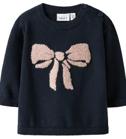 Børn Name It Bluse - Strik - NbfRebow - Navy Blazer m. Sløjfe