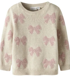 Juletøj*Name It Bluse - Strik - NmfRekka - Peyote Melange m. Sløjfer