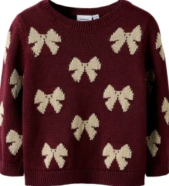 Børn Name It Bluse - Strik - NmfRekka - Burgundy m. Sløjfer