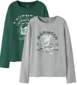Børn Name It Bluser - NkmVux - 2-Pak - Grey Melange/Bistro Green Adve