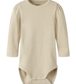 Juletøj|Bodyer*Name It Body l/æ - Rib - NbfRosally - Cement m. Glimmer