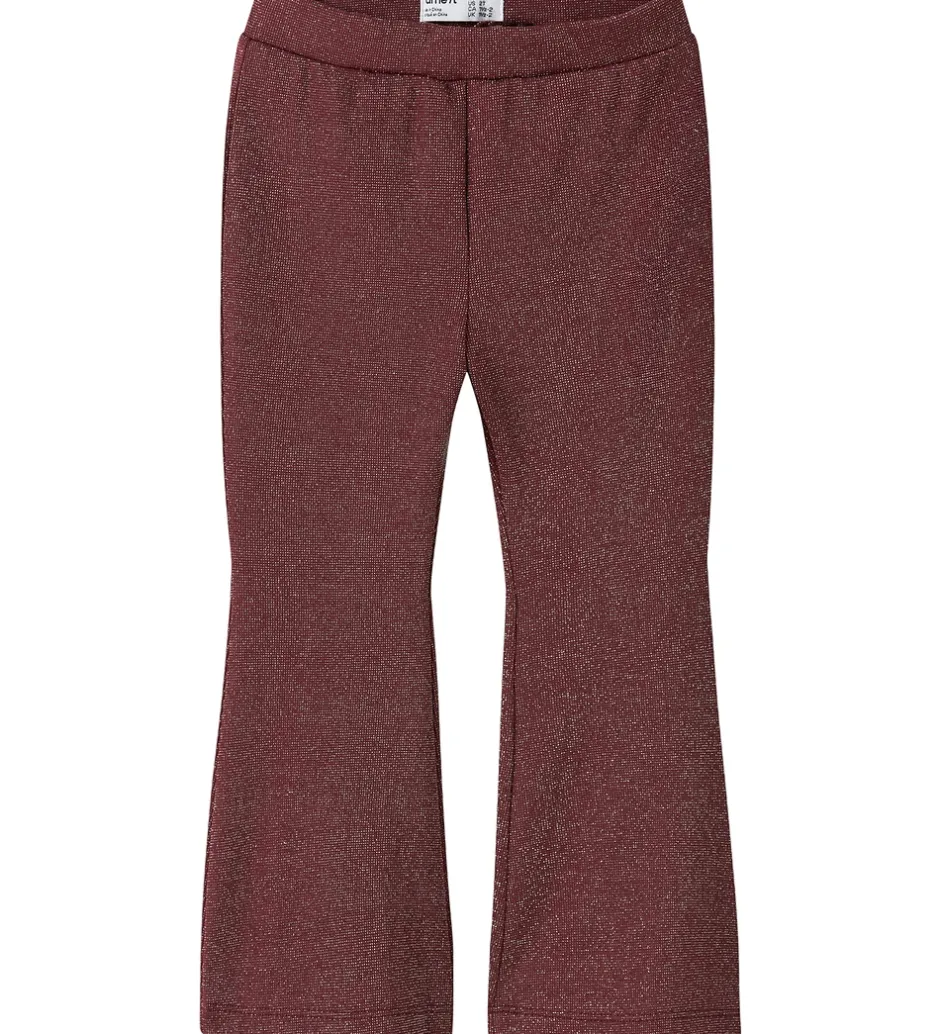 Bukser Og Jeans*Name It Bukser - NmfRoisin - Bootcut - Burgundy m. Glimmer