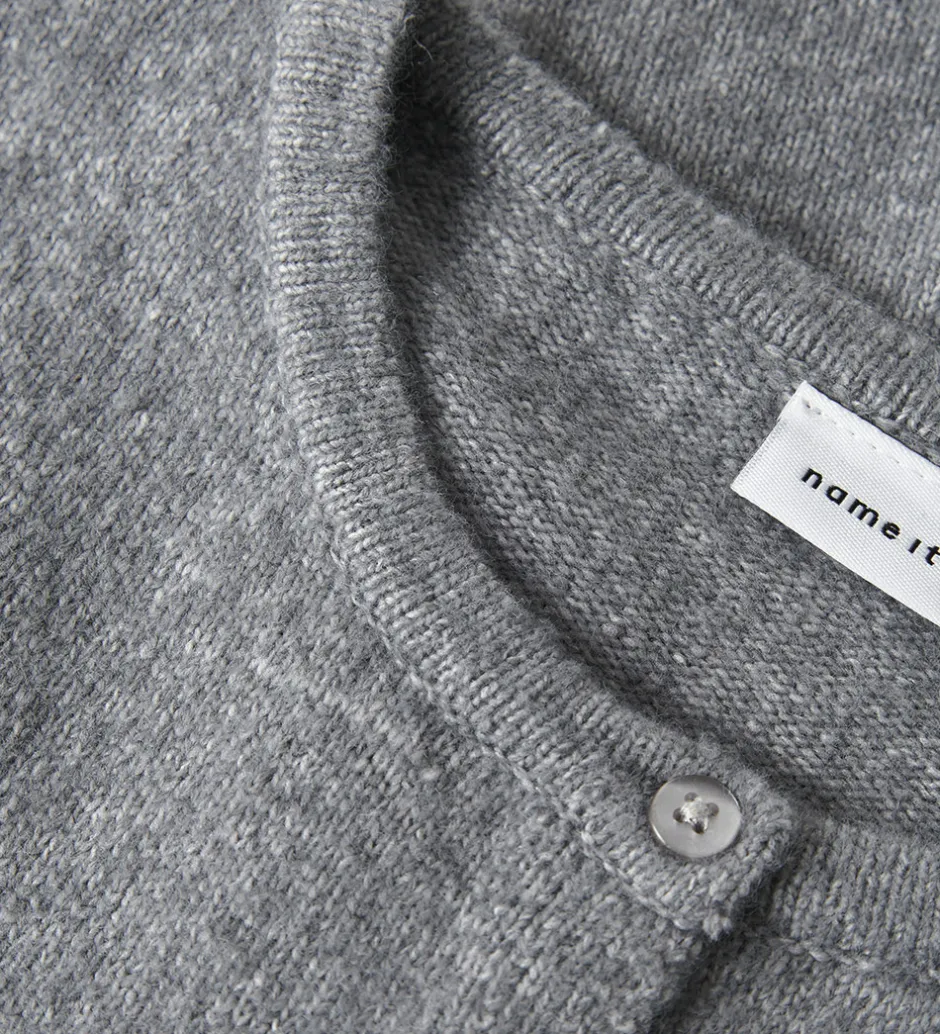 Børn Name It Cardigan - Noos - Strik - NkfSaluna - Gråmeleret