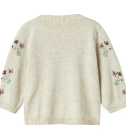Børn Name It Cardigan - Strik - NbfNussy - Peyote Melange m. Blomster