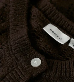Striktrøjer*Name It Cardigan - Strik - NmfFleslit - Seal Brown m. Hulmønster