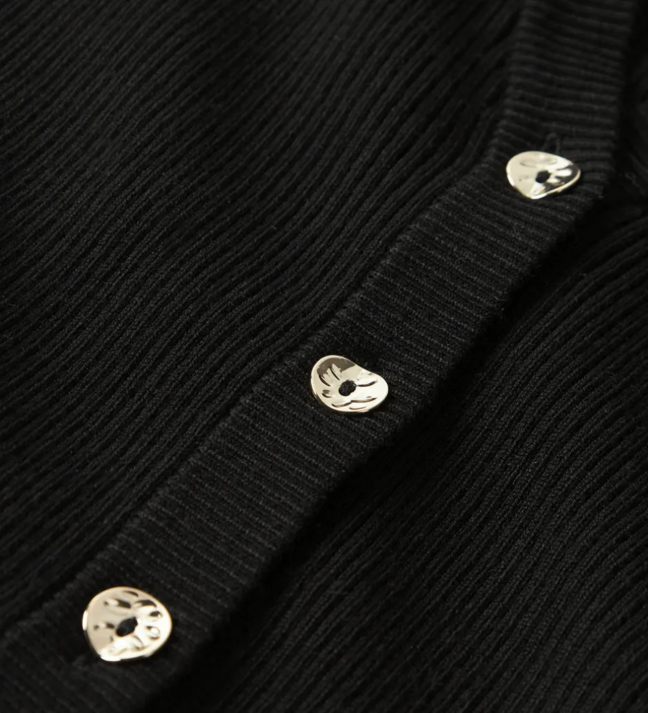Striktrøjer*Name It Cardigan - Strik - Rib - NkfLarenLise - Sort