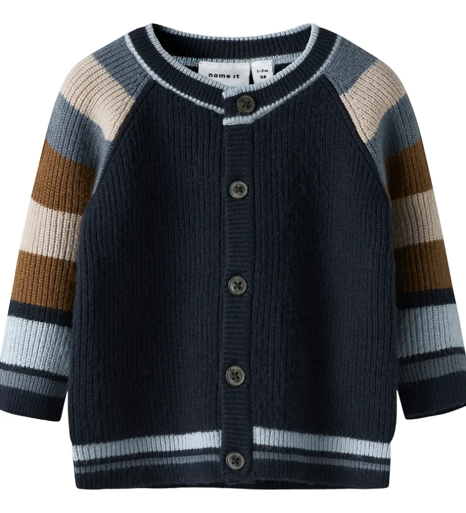 Cardigans*Name It Cardigan - Strik - Viskoseblanding - NbmSand - Navy Blaz