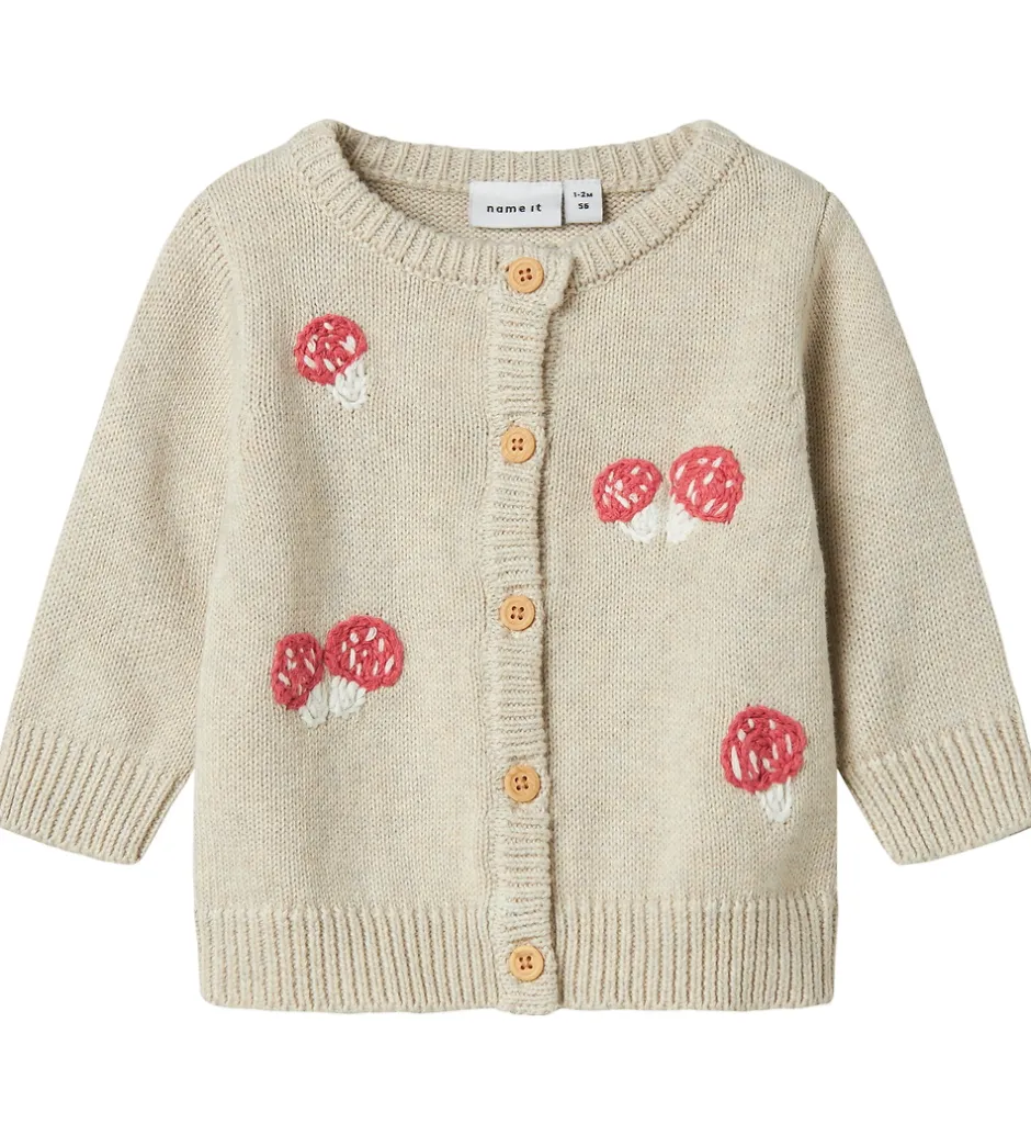 Striktrøjer*Name It Cardigan - Strik - NbfLinie - Peyote Melange m. Print