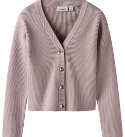 Børn Name It Cardigan - Strik - Rib - NkfLarenlise - Burnished Lilac