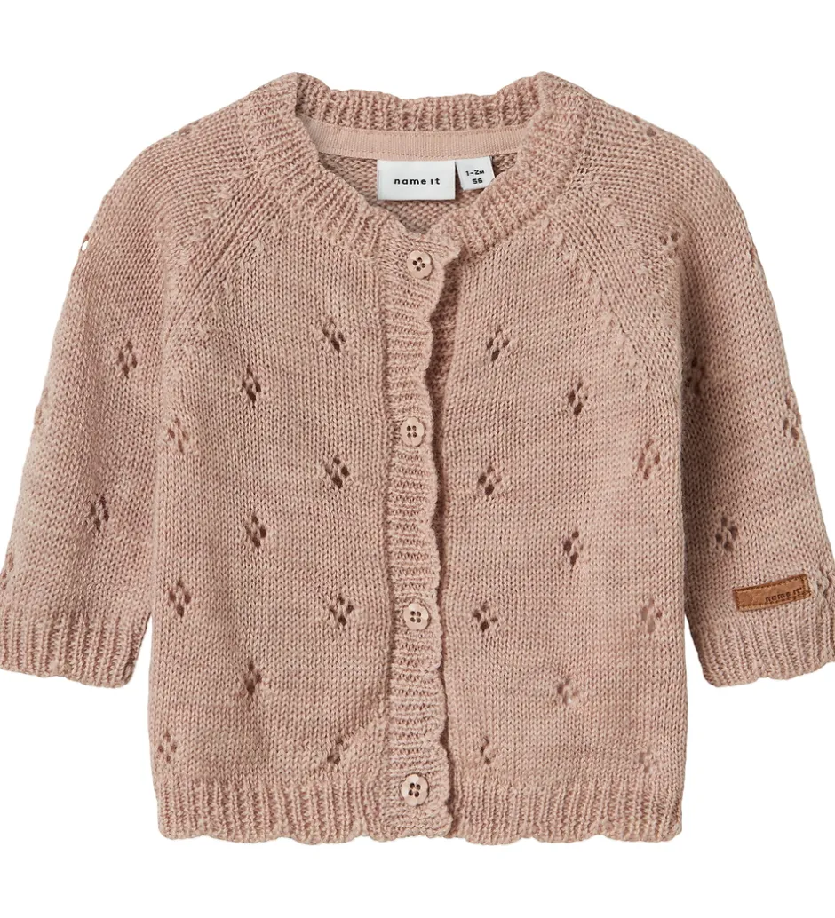 Striktrøjer*Name It Cardigan - Uld - Strik - NbfWrilla - Shadow Gray