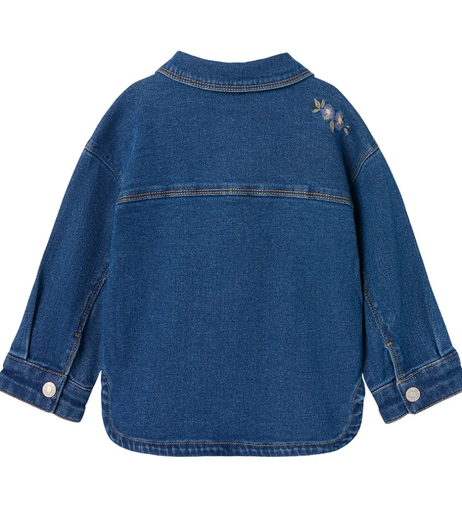 Overgangsjakker*Name It Denimjakke - NmfKara - Dark Blue Denim/Flower