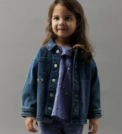 Overgangsjakker*Name It Denimjakke - NmfKara - Dark Blue Denim/Flower