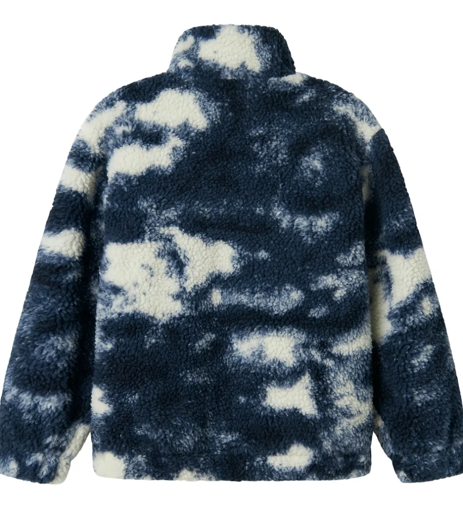 Fleece*Name It Fleecejakke - Teddy - NkmMilou - Navy Blazer m. Mønster