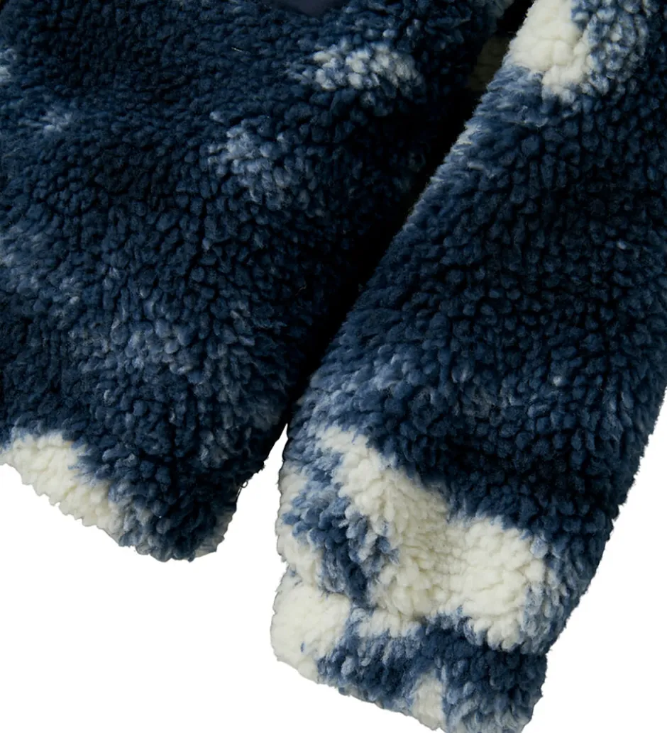 Fleece*Name It Fleecejakke - Teddy - NkmMilou - Navy Blazer m. Mønster