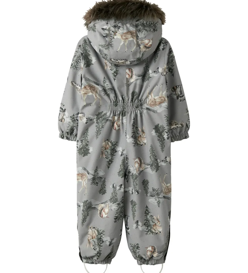 Børn Name It Flyverdragt - NmnSnow10 - Ultimate Grey/Woodland