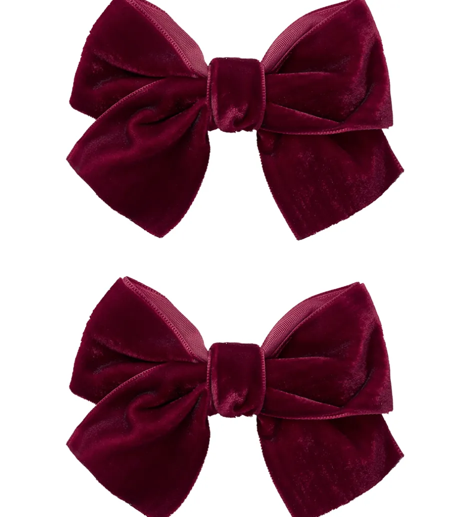 Hårspænder|Hårpynt*Name It Hårklemme - 2-pak - NmfRelvet - Burgundy