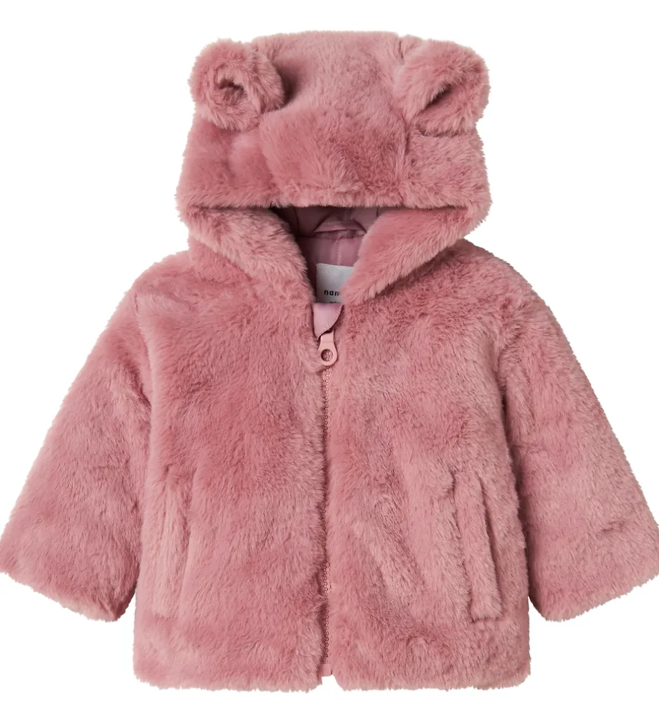 Fleece*Name It Jakke - Imiteret Pels - NbfMila - Lilas