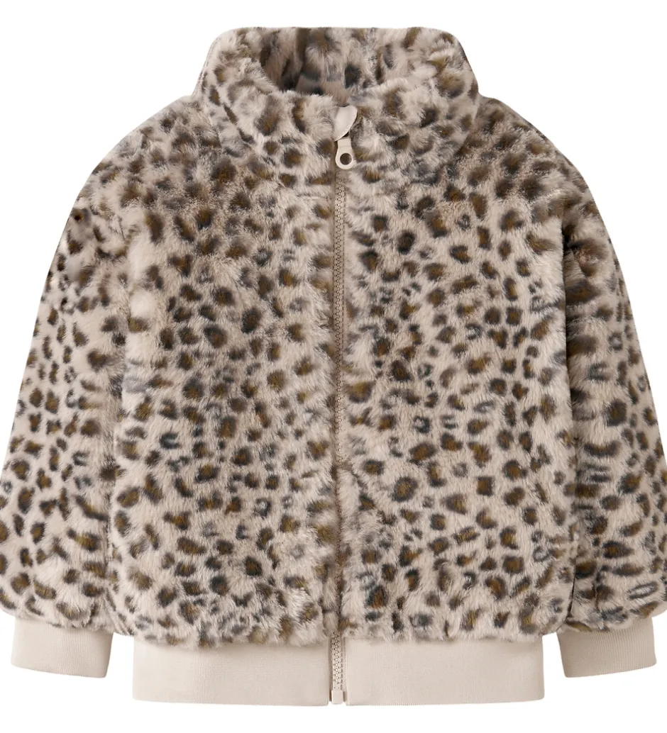 Børn Name It Jakke - Imiteret Pels - NmfMila - Oxford Tan/Leo