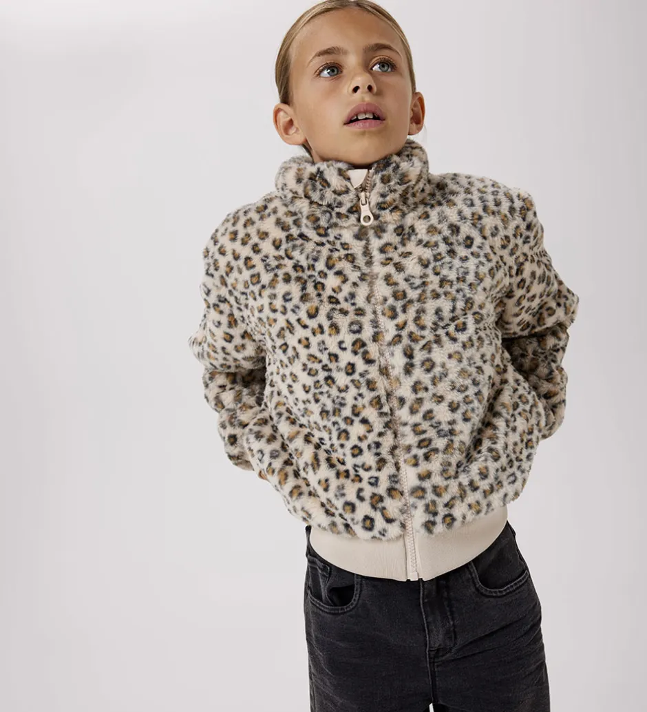 Børn Name It Jakke - Imiteret Pels - NkfMila - Oxford Tan/Leo